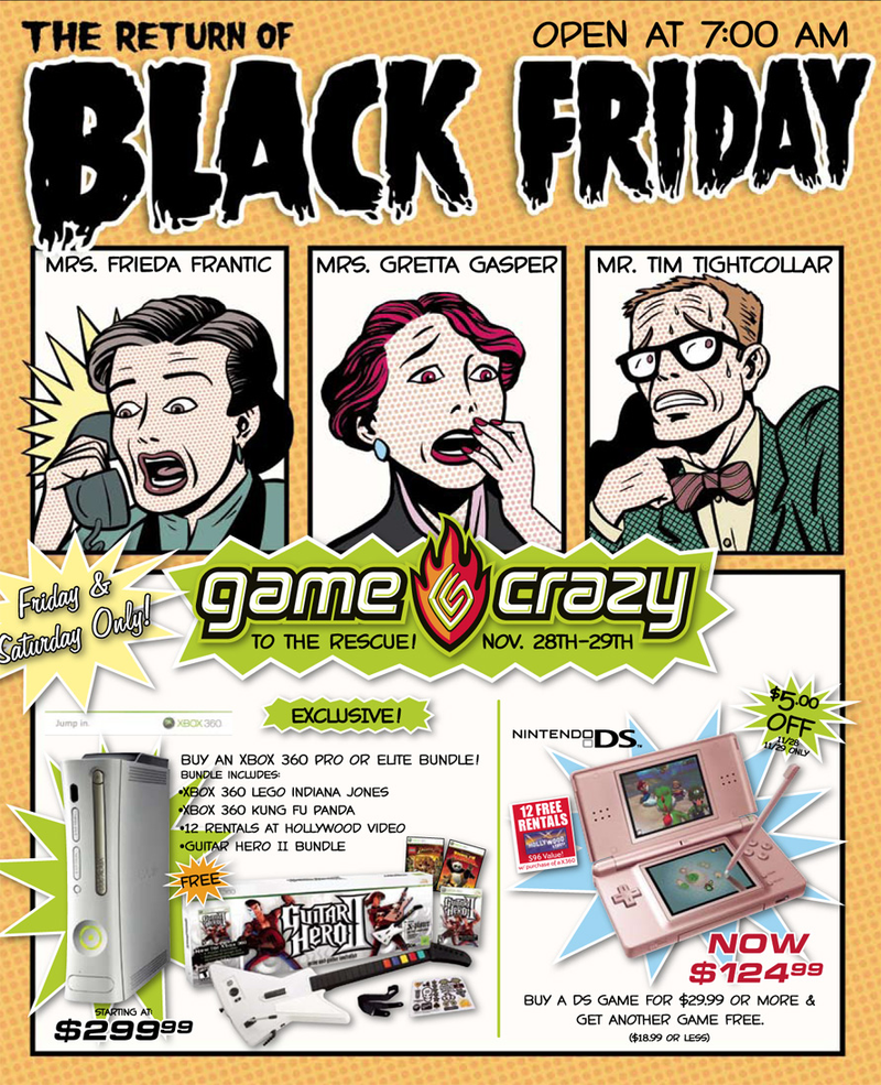 Illustration for article titled Game Crazy's Black Friday Ad Elicits Thrills, Chills